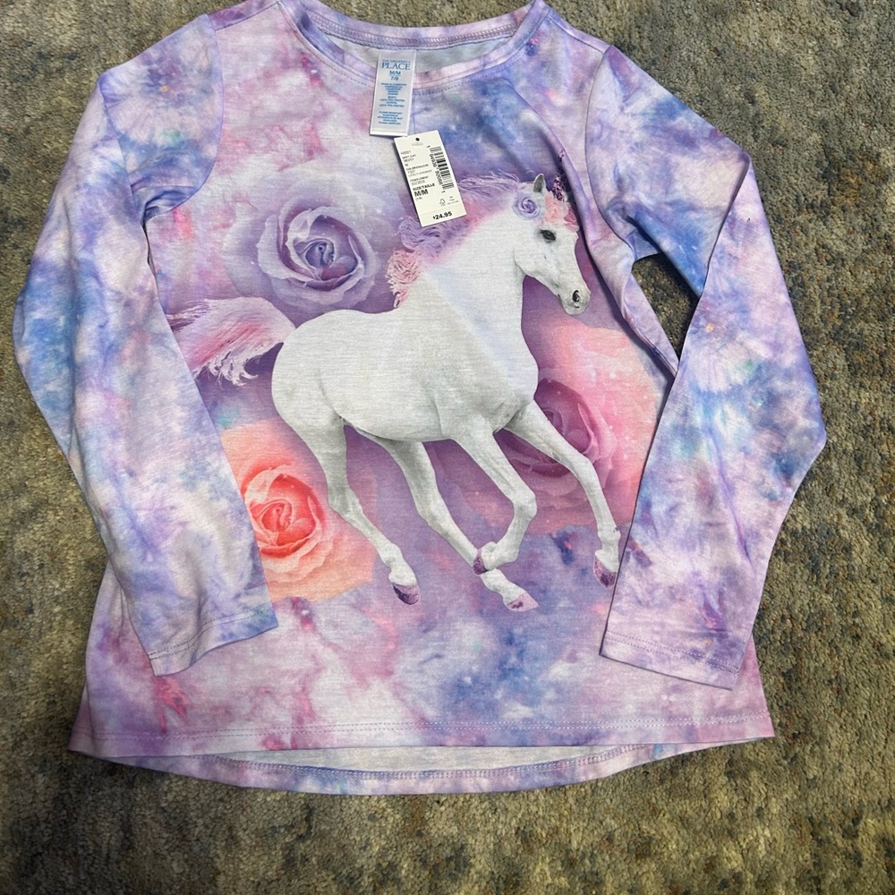 NWT Children’s Place Girl’s Unicorn Long Sleeve Pajamas set- . Size 7/8